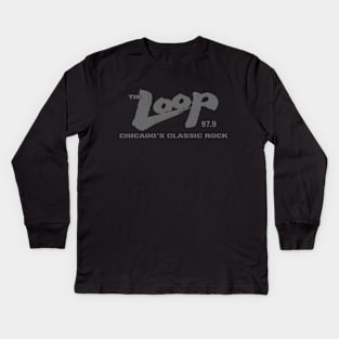 vintage the loop 97.9 fm chicago rock radio Kids Long Sleeve T-Shirt